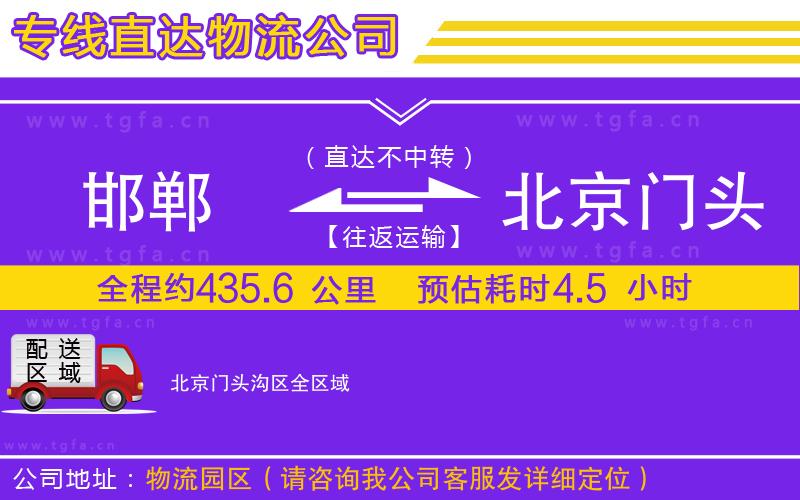 邯鄲到北京門(mén)頭溝區(qū)物流公司