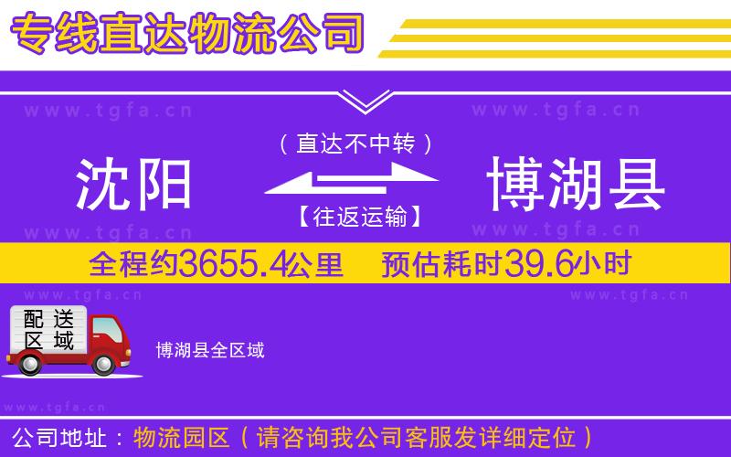 沈陽到博湖縣物流公司