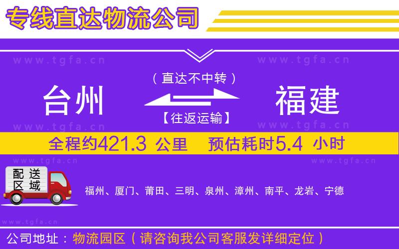 臺(tái)州到福建物流專線