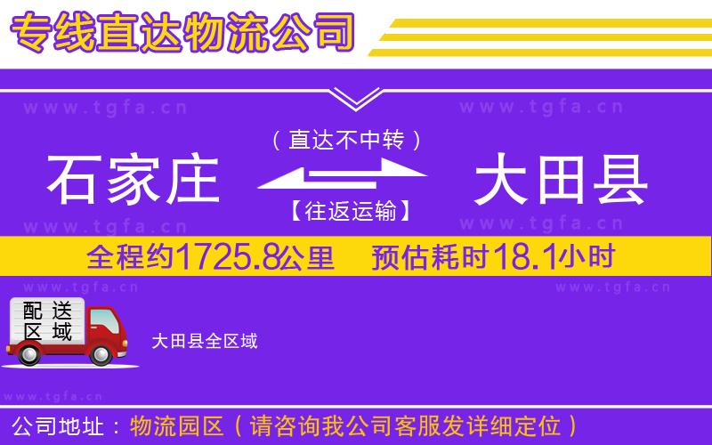 石家莊到大田縣物流專(zhuān)線