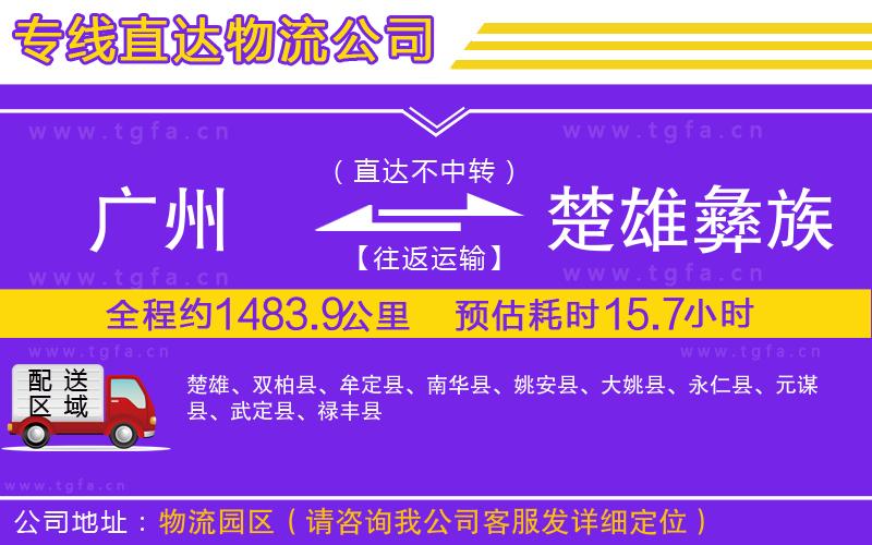 廣州到楚雄彝族自治州物流公司