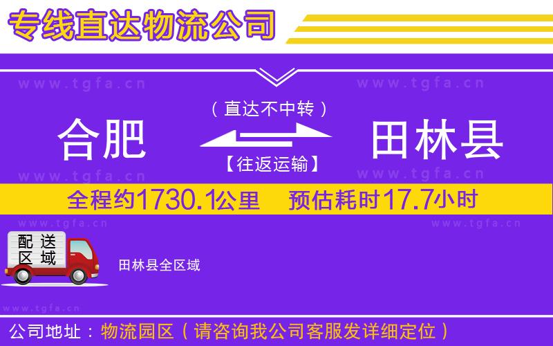 合肥到田林縣物流公司