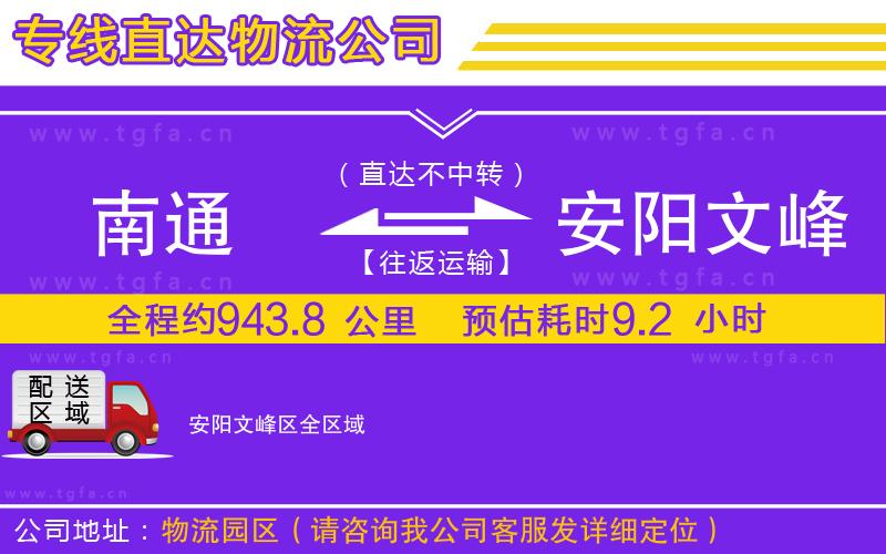 南通到安陽(yáng)文峰區(qū)物流公司