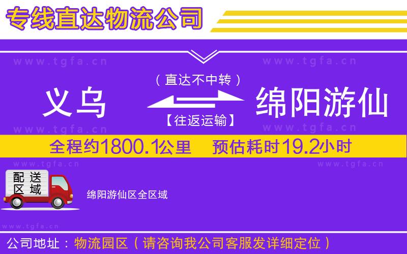 義烏到綿陽游仙區(qū)物流專線