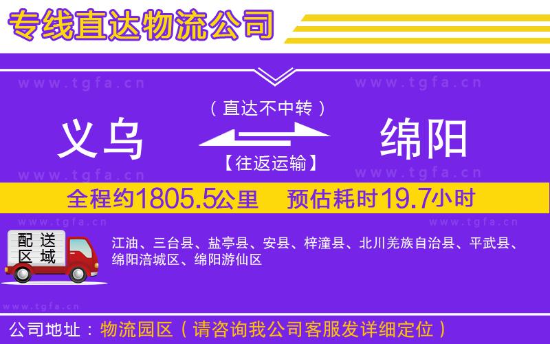 義烏到綿陽物流公司