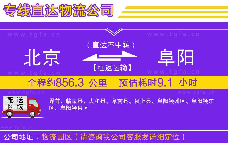 北京到阜陽(yáng)物流公司