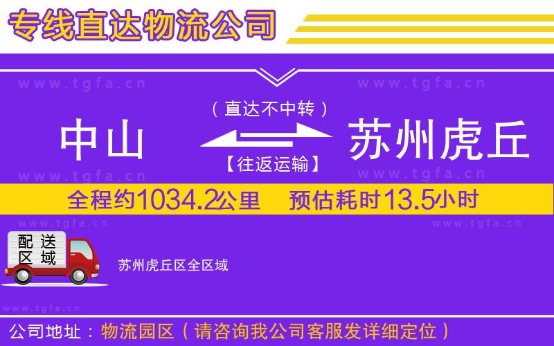 中山到蘇州虎丘區(qū)物流專線