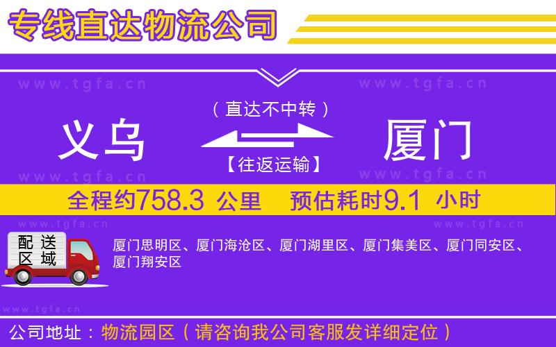 義烏到廈門物流專線