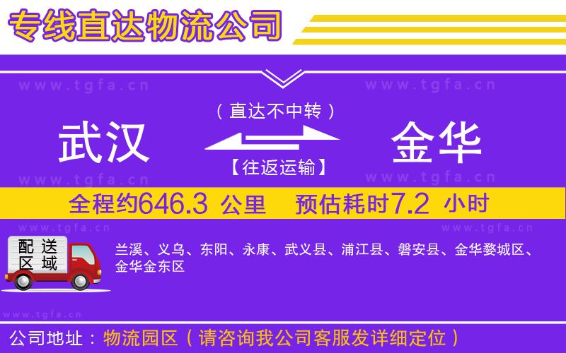 武漢到金華物流公司