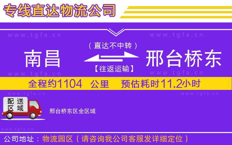 南昌到邢臺(tái)橋東區(qū)物流專線