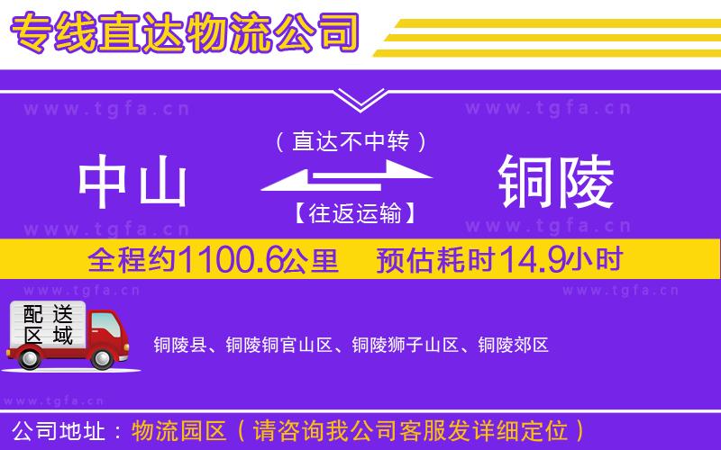 中山到銅陵物流公司