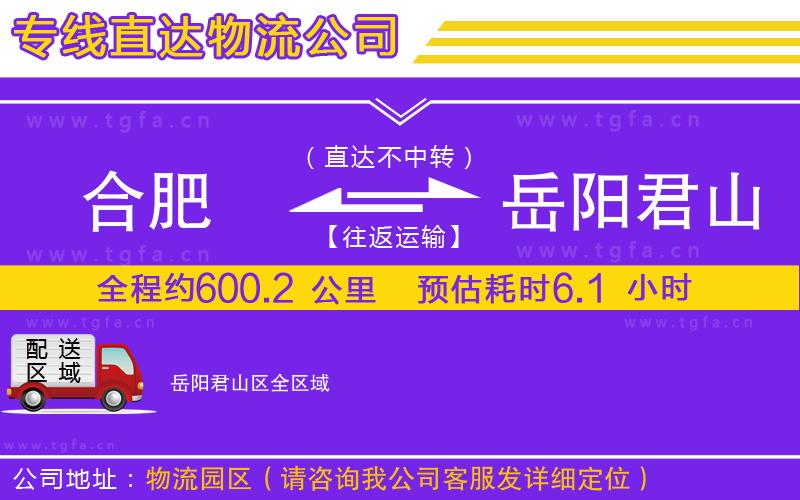 合肥到岳陽君山區(qū)物流公司