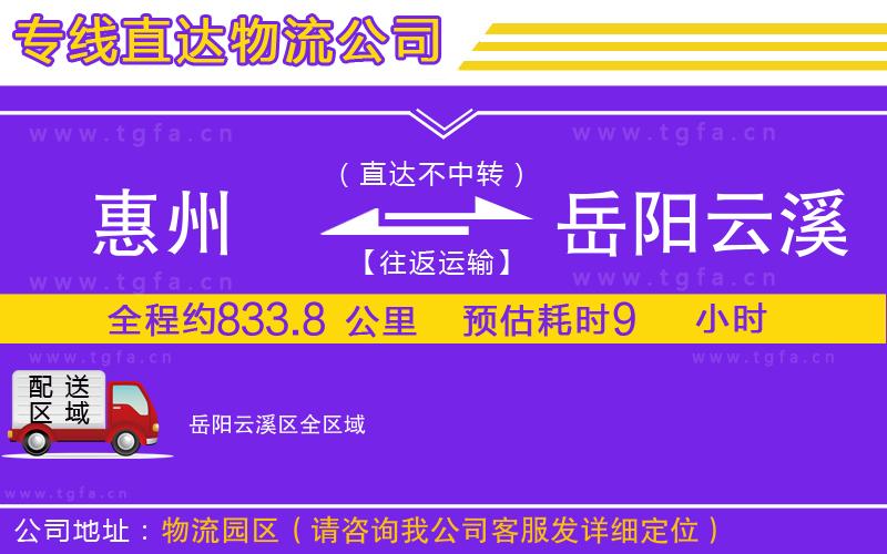 惠州到岳陽(yáng)云溪區(qū)物流專(zhuān)線