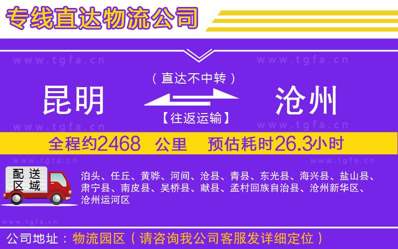 昆明到滄州物流專線