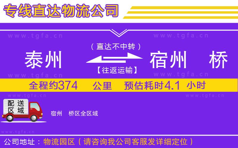 泰州到宿州埇橋區(qū)物流專線