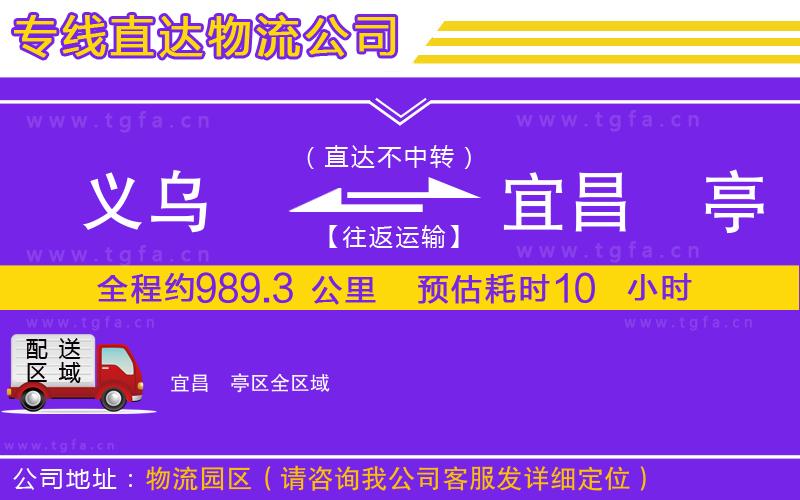 義烏到宜昌猇亭區(qū)物流專線