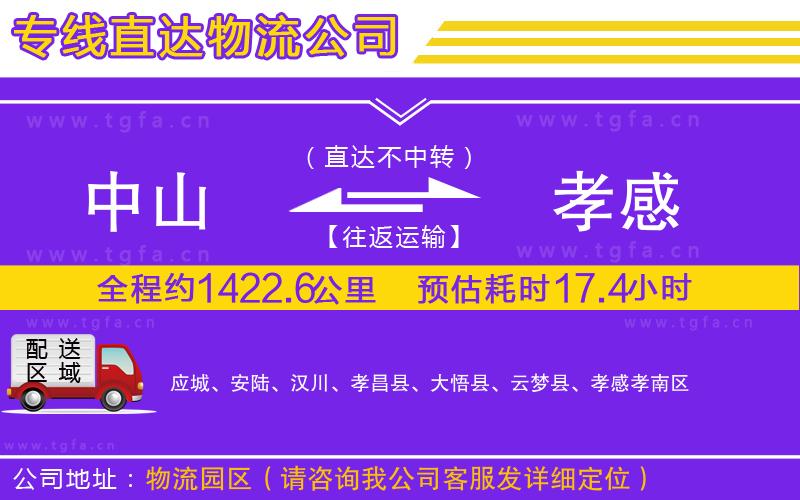 中山到孝感物流公司