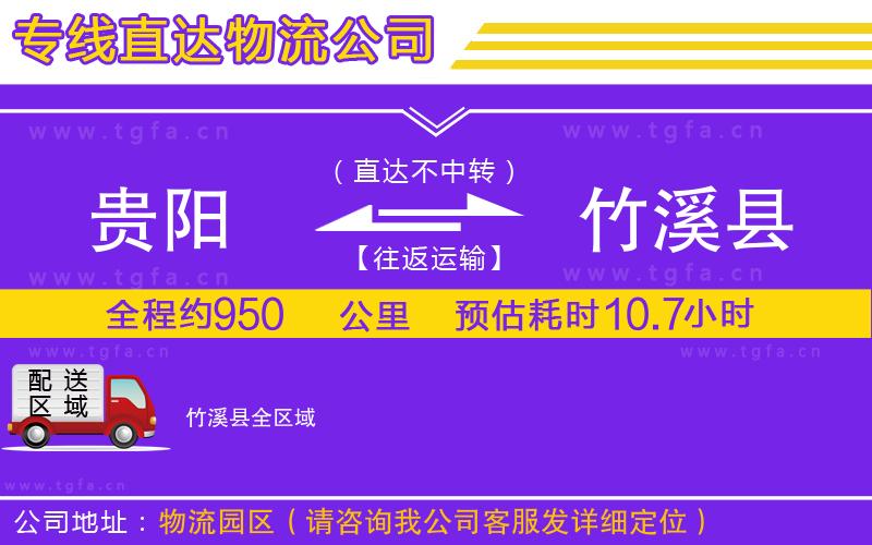 貴陽到竹溪縣物流公司