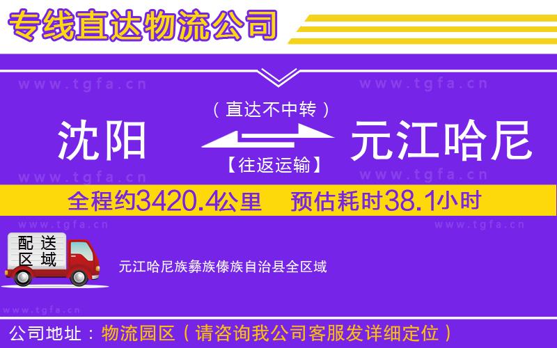 沈陽到元江哈尼族彝族傣族自治縣物流公司