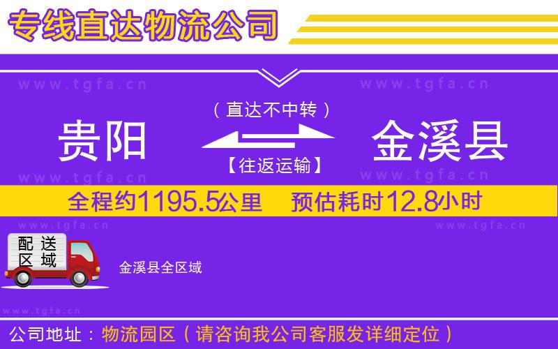 貴陽到金溪縣物流專線