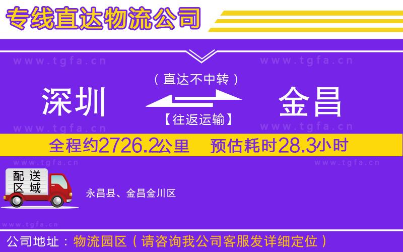 深圳到金昌物流專線