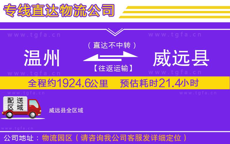 溫州到威遠縣物流公司