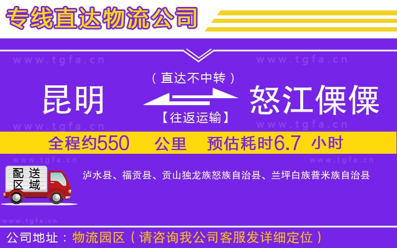 昆明到怒江傈僳族自治州物流專線