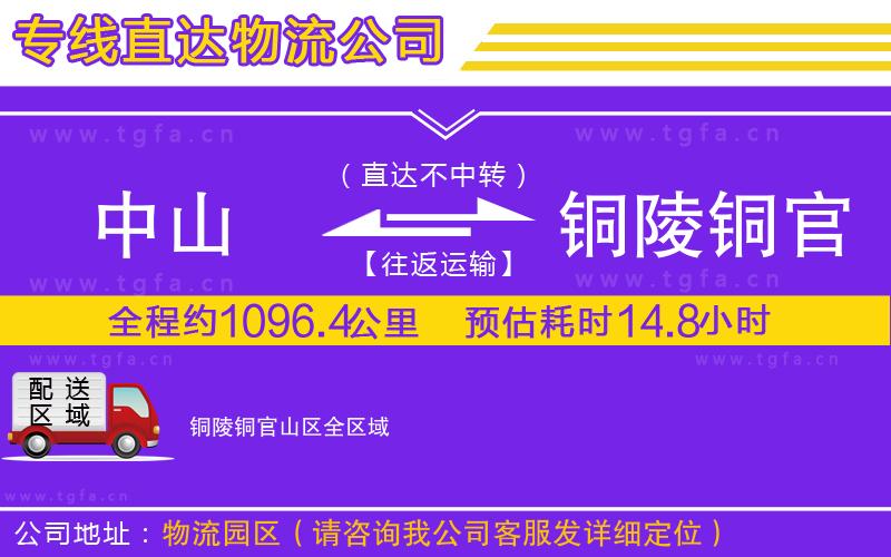 中山到銅陵銅官山區(qū)物流專線