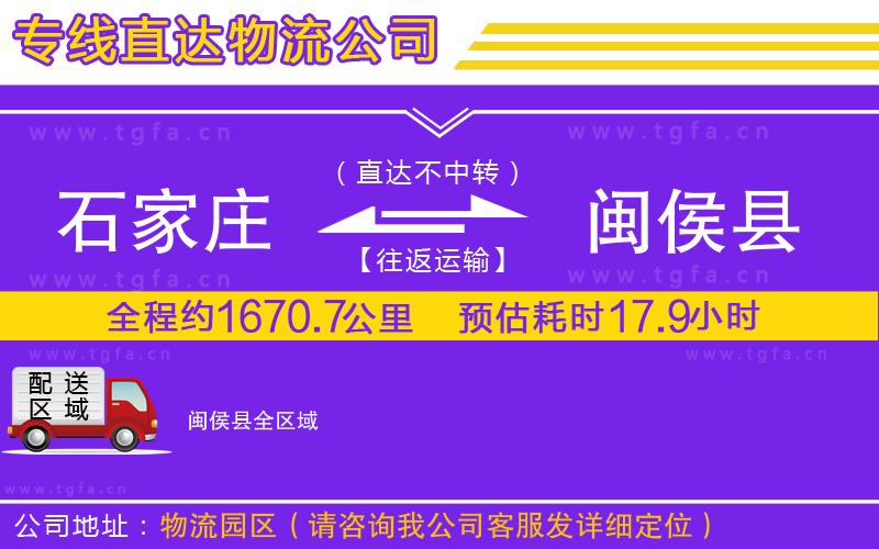 石家莊到閩侯縣物流專線
