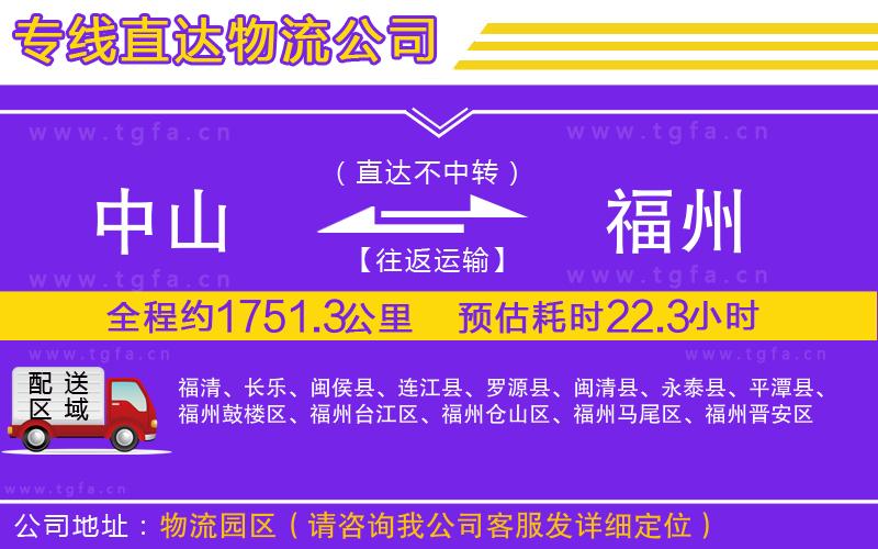 中山到福州物流專線