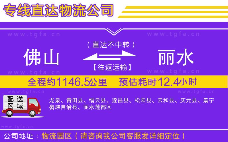 佛山到麗水物流專線