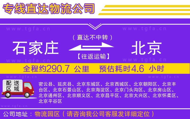 石家莊到北京物流專線