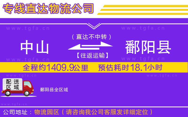 中山到鄱陽(yáng)縣物流公司