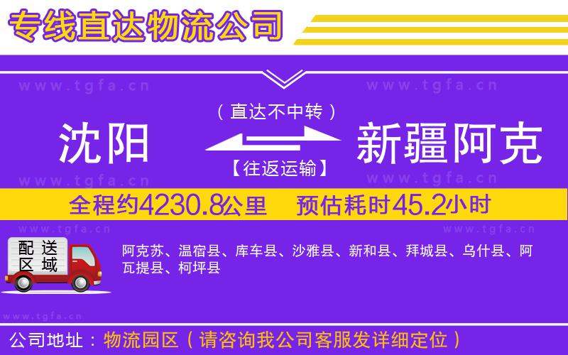 沈陽到新疆阿克蘇地區(qū)物流公司