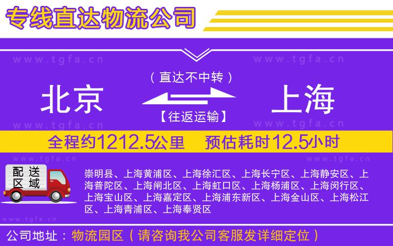 北京到上海物流專線