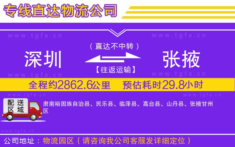 深圳到張掖物流公司