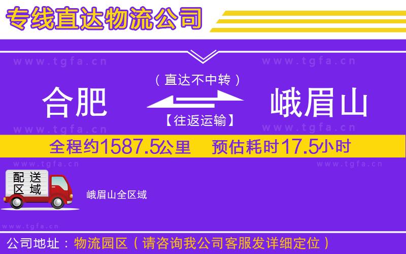 合肥到峨眉山物流公司