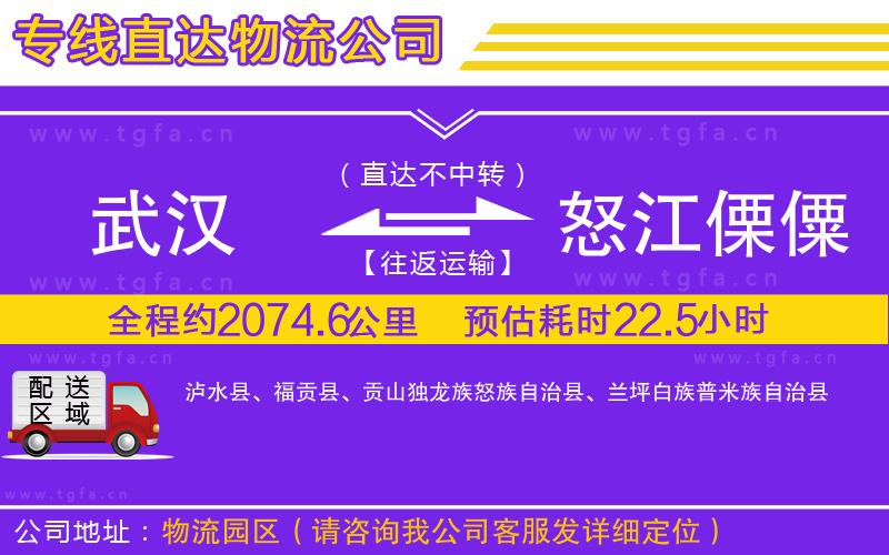 武漢到怒江傈僳族自治州物流公司