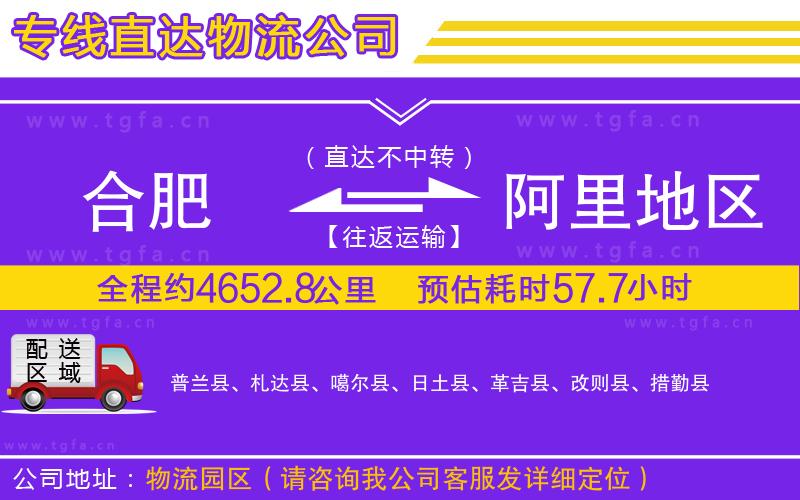 合肥到阿里地區(qū)物流公司