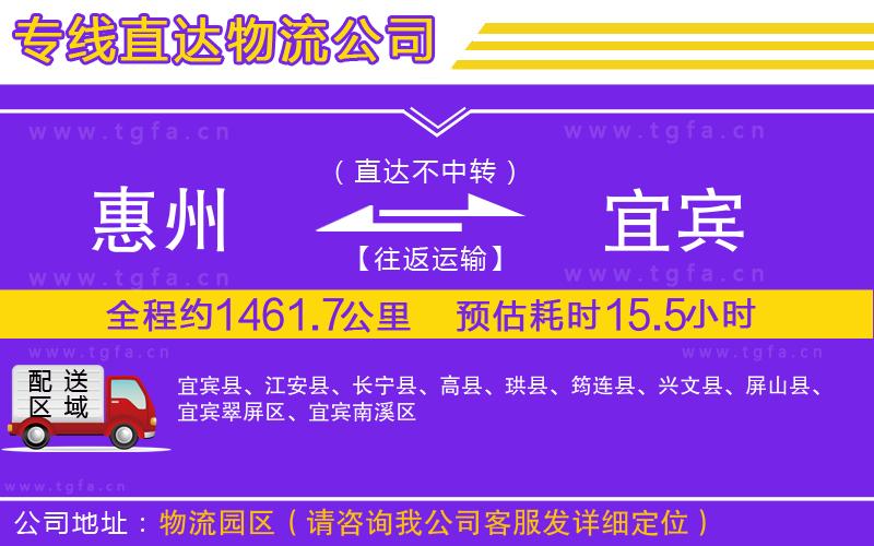 惠州到宜賓物流公司