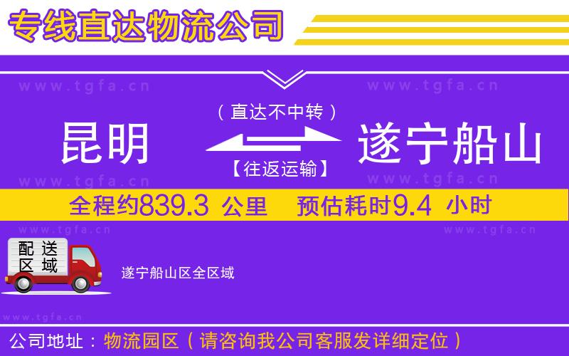 昆明到遂寧船山區(qū)物流專線