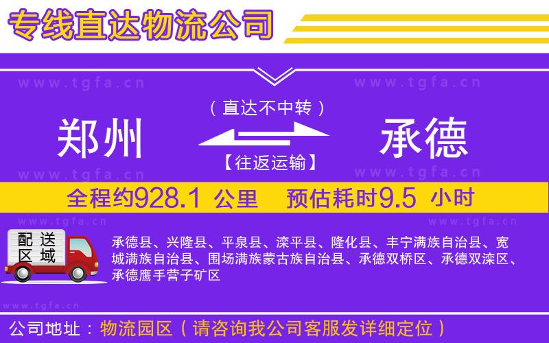 鄭州到承德物流專線