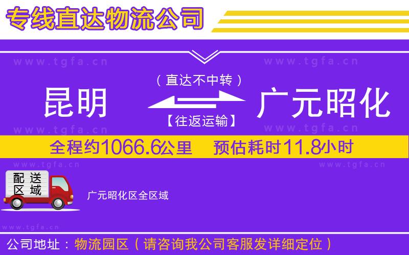 昆明到廣元昭化區(qū)物流公司