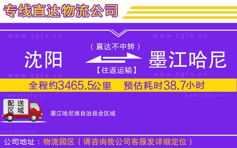 沈陽到墨江哈尼族自治縣物流公司