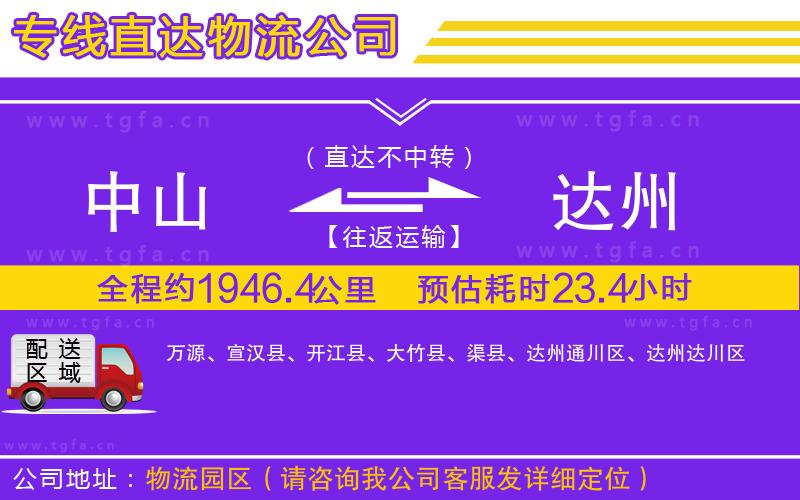 中山到達(dá)州物流公司